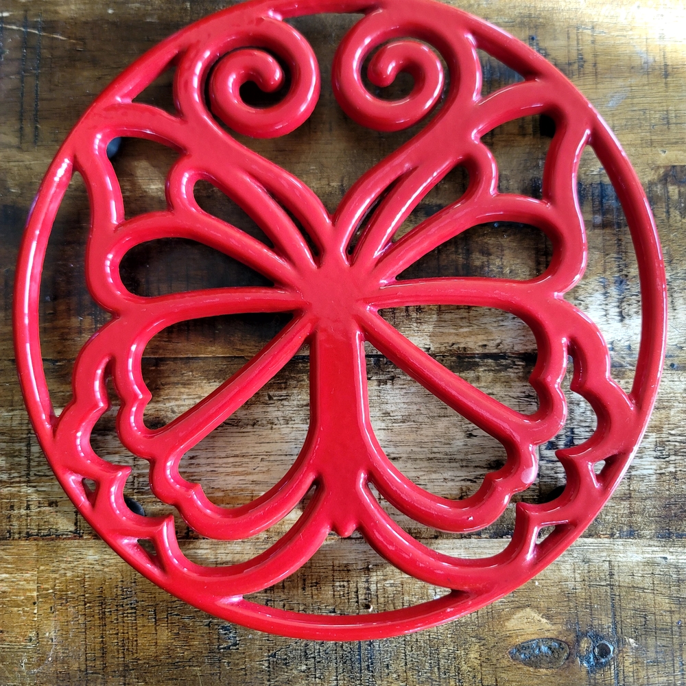 Pioneer Woman Red Enameled Trivet